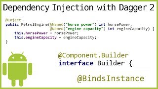 Dagger 2 Tutorial Part 8 - @COMPONENT.BUILDER, @BINDSINSTANCE & @NAMED - Android Studio Tutorial
