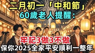 二月初一「中和節」，60歲老人提醒：牢記3做3不做，保你2025全家平安順利一整年！#生肖運勢#命理#風水#十二生肖#禅心语录#佛教