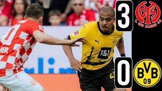 Mainz vs Dortmund (3-0) Bundesliga 2024 | Borussia Dortmund vs mzinz 05 HIGHLIGHTS