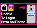 iPhone: How To Fix Instagram “Unable To Log In An Unexpected Error Occurred” Problem (2026)