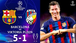 Barcelona vs Viktoria Plzeň 5-1 | Lewandowski Hattrick | All Goals & Highlights | Champions League
