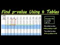 Find p-value using a t Table