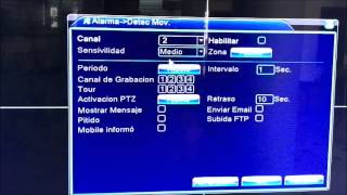 Configuración grabación por detección movimiento DVR SERIO DVR-xSR