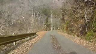 2017/01/14 栃木県道200号林道大荷場木浦沢線 路面状況参照 麺もののかみやまから北上最初のヘヤピン迄　１０倍速　バイク車載動画