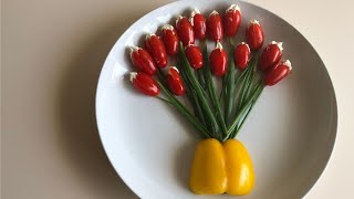 🌷 Tulip Tomatoes 🍅 Food Art | ट्यूलिप टमाटर खाद्य कला