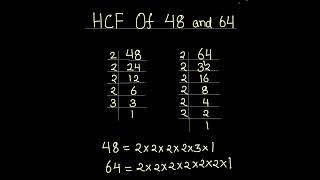 How to Find HCF of 48 and 64 by Prime Factorization / Find HCF of Two Numbers / GCF of Two Numbers