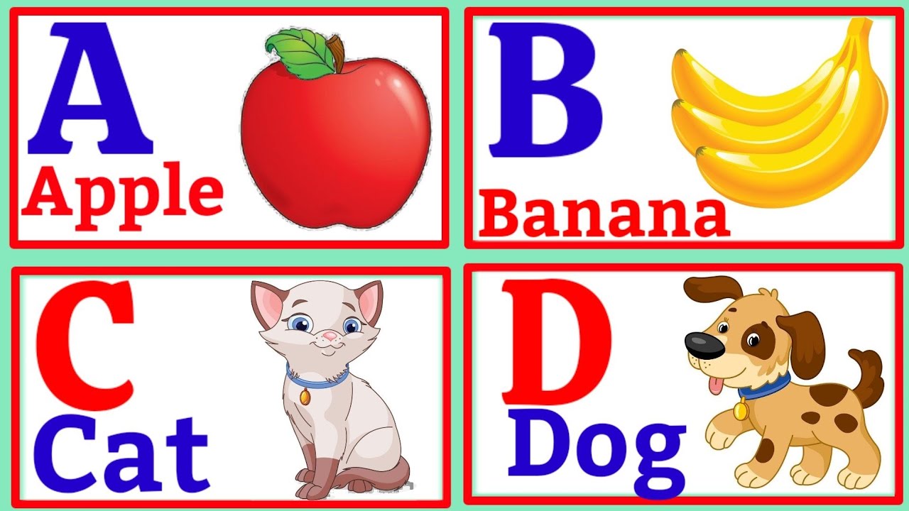 A For Apple, B For Banana, C For Cat, D For Dog । ABCD , Abcd Alphabet ...