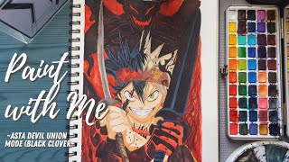 Asta Devil Union Mode (Black Clover )Watercolor Speed Painting |Art EP28 #astadevilunionwatercolor