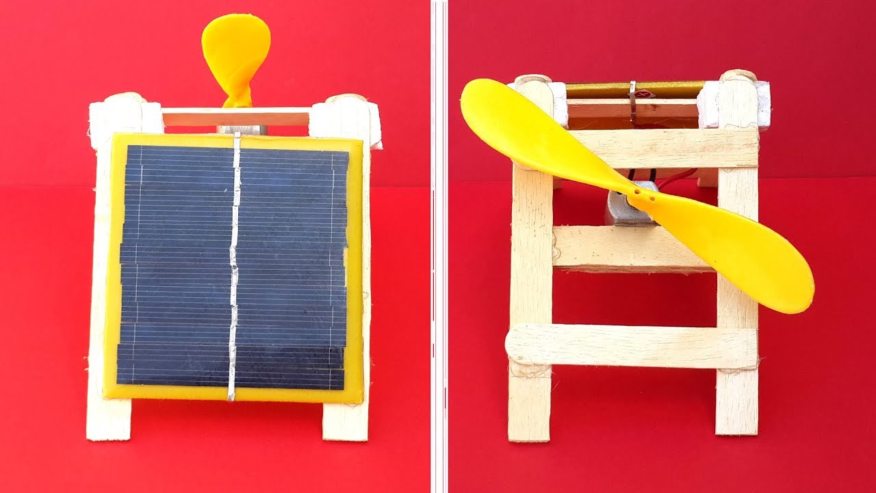 How To Make A Solar Powered Fan At Home - DIY - YouTube