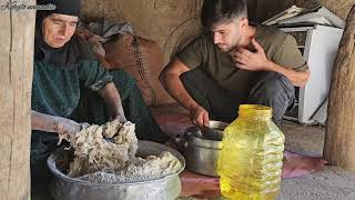 Daily life of rural Iran:production of traditional bread, construction of buildings and family lunch