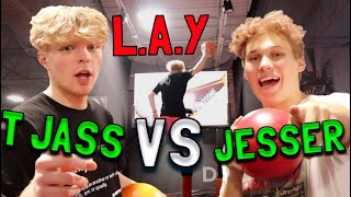 T JASS vs JESSER! Sky Zone Game Of L.A.Y!