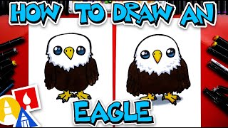 How To Draw A Cute Cartoon Bald Eagle