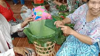 เตรียมงานบุญ ทำขนม ข้าวต้ม ชุมชนบ้านไผ่แพะตำบลเมืองมาย แจ้ห่ม ลำปาง