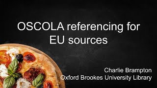 How to reference EU sources using OSCOLA