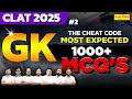 CLAT 2025 | GK 1000+ Most Imp. MCQs | Most Important GK & Current Affairs MCQs for CLAT 2025 | #2