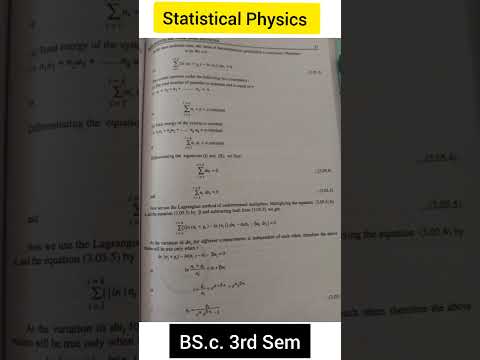 Bose Einstein Distribution Act || Statistical physics and thermodynamics || PUChd || PCBMK