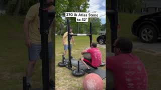 Strongman training! Atlas Stone 270 lbs to 52 inches. #shorts #strongman #atlasstones #fitness