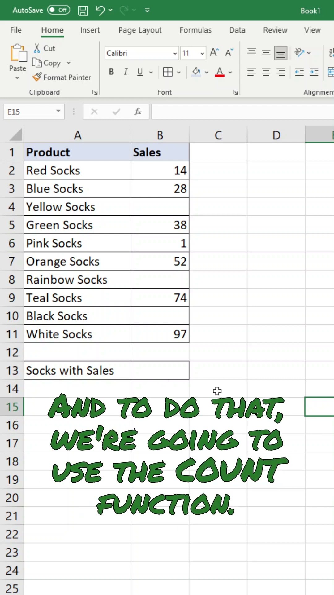 How to Count Cells That Contain Values in Excel