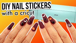 SO EASY! 💅 DIY Nail Stickers with Cricut Tutorial | Halloween Manicure 🦇