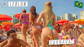 🇧🇷 LEBLON BEACH CARNAVAL | Rio de Janeiro, Brazil 2023 【 4K UHD 】