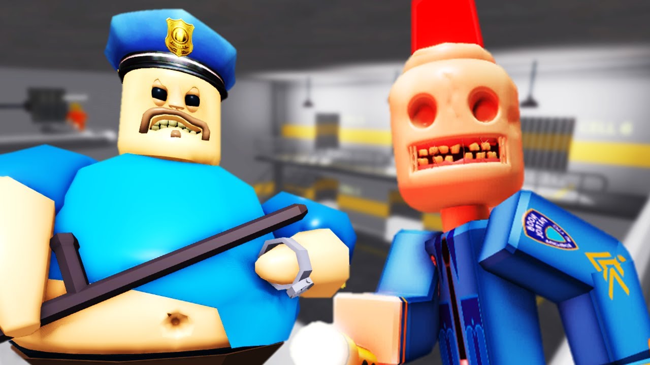 Roblox Siren Cop Has A BIG Brother! Escape Barry's Prison Run Scary Obby - YouTube