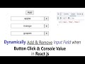 Dynamically Add and Remove Input Field when Button Clicked in React JS