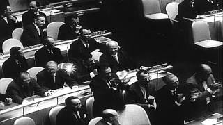 Leonid Brezhnev and Aleksei Kosygin seated with Nikita Khrushchev as Khrushchev r...HD Stock Footage