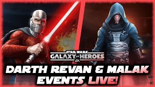 SWGOH Live - Darth Revan \u0026 Darth Malak Journeys LIVE!!!  Plus Conquest \u0026 Freeviews