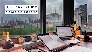 📚 all-day study with me 📚 :: pomodoro 50 10 no music :: writing my PhD in NYC 📚☀️📝