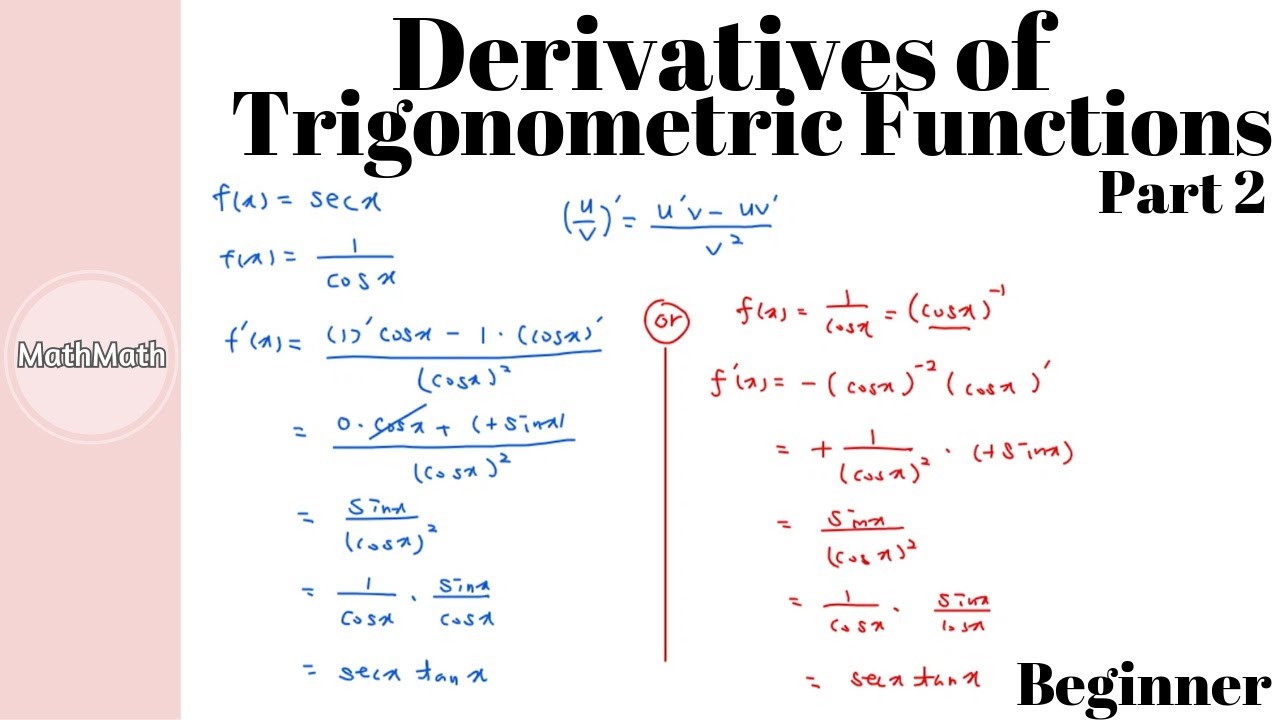 Calculus - HOW TO: Derivatives Of Trigonometric Functions (Beginner ...