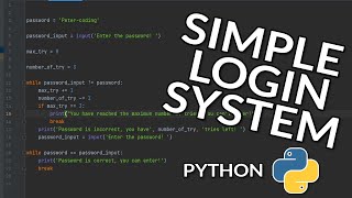 Really Simple Login System in Python | Peter's Coding