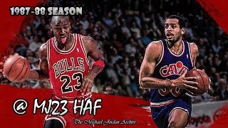 Michael Jordan vs Dell Curry (Stephen's Father) Highlights Bulls vs Cavs (1988.0