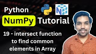 Python NumPy Tutorial 19 - intersect function to find common elements in 2 NumPy Arrays