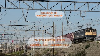 5月11日坂を駆け上がって来る75ﾚ貨物列車の撮影です。（R6.5.11）