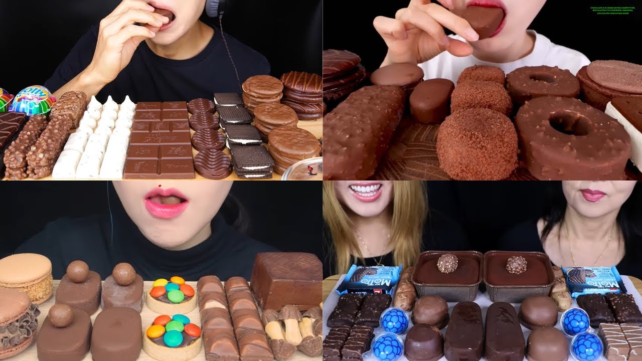Chocolate Ice Cream Eating Competition Mochi Kitkat Tico Brownie