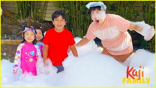 Ryan's Foam Party with Family and more!