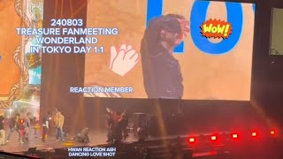 [ TREASURE ] 240803 MEMBER REACTION ASAHI DANCING LOVE SHOT BY EXO ON FANMEETING WONDERLAND IN TOKYO