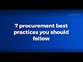 7 procurement best practices you should follow in 2021