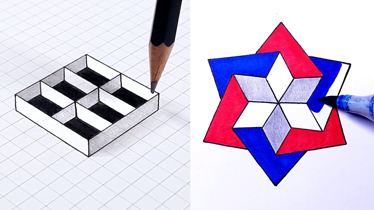 Easy 3d Drawing Tricks Illusion Art Youtube