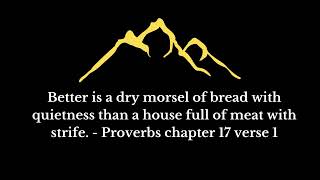 1. Proverbs chapter 17 verse 1 (2024.11.22)