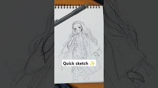 Drawing Nezuko Kamado 🩷 from demon slayer 🔥 #shorts #animedrawing #demonslayer #nezuko