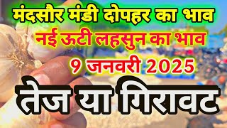 9 january 2025 मंदसौर मंडी का आज दोपहर का लहसुन का भाव | Aaj Ka lahsun Ka Bhav | #mandsaurmandi