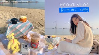 VLOG 혼자서 바다 피크닉 다녀온 날 브이로그🌊 | 겨울이 오기 전 피크닉 다녀오기 | 혼자서 사진 찍기 | 인스탁스 미니 리플레이 폴라로이드 | 부산 송도해수욕장 | 혼자놀기