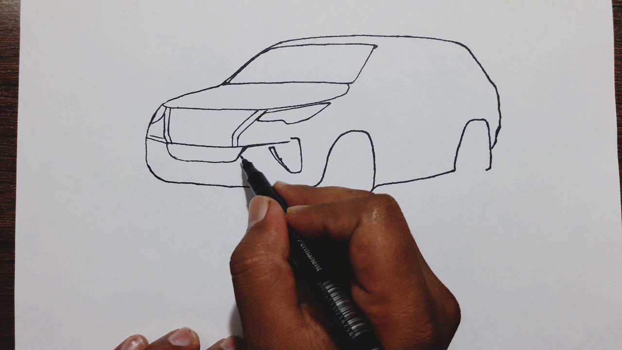 How To Draw Toyota Fortuner - YouTube