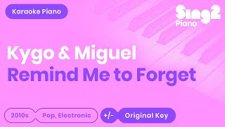 Kygo, Miguel - Remind Me To Forget (Karaoke Piano)