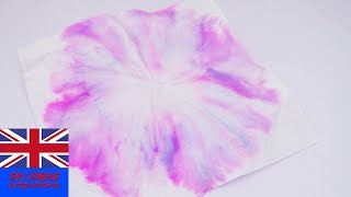 A PINK NAPKIN! EXCITING COLOR EXPERIMENT! Napkin with pink and blue mixture