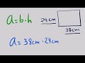 Cómo calcular el ÁREA de un RECTÁNGULO en cm2  (( 38cm de BASE y 24 cm de ALTURA ))