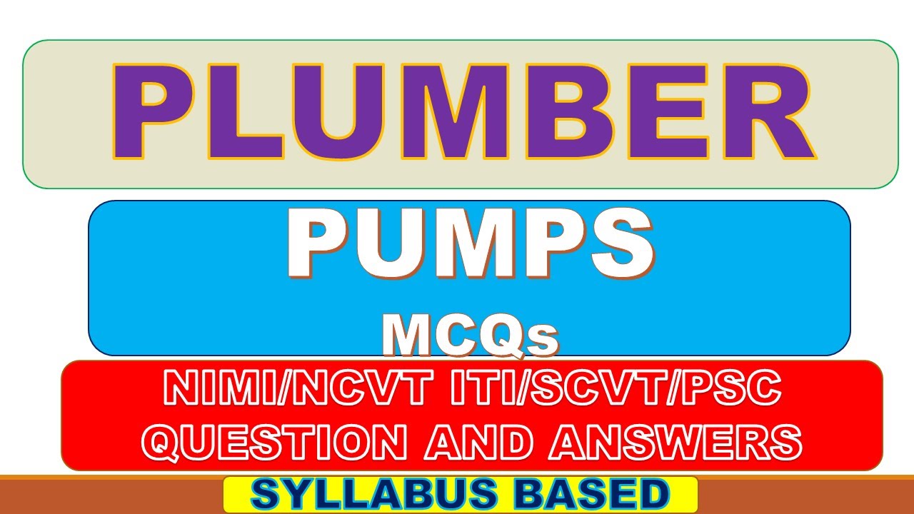 NCVT ITI Plumber Question And Answers Syllabus Based Series..Pumps..PSC ...