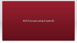 AES Encrypt using CryptoJS