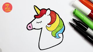 رسم يونيكورن ||  كيف ترسم يونيكورن سهل ||  How to draw Unicorn easy